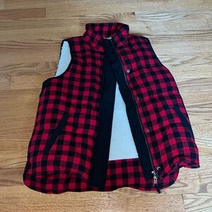Red and black vest